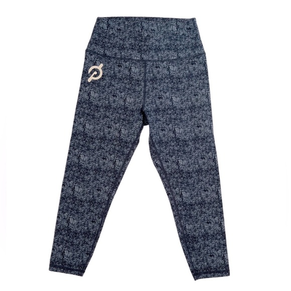 Peloton Blue Cadence Crop Leggings High Waist Athletic Workout Cycling‎ L - Picture 4 of 9